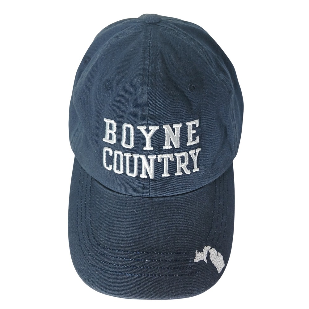 Boyne Country Michigan Adjustable Baseball Cap‎ Hat Adult Navy Blue